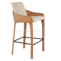 Color matching saddle leather bar chair